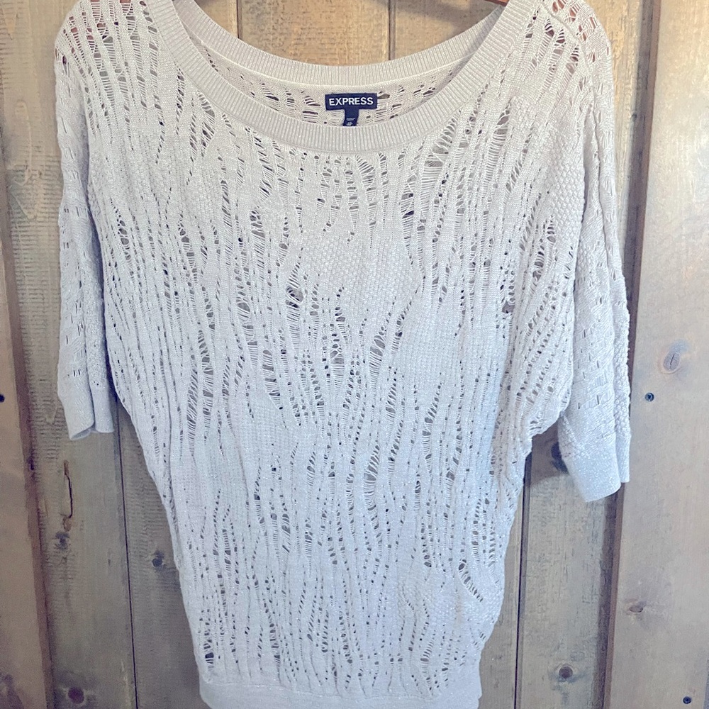 Express studio open knit top